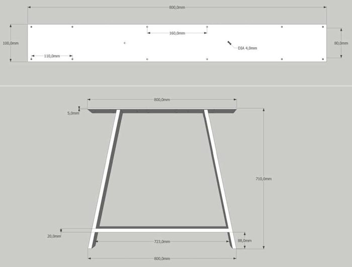 Bordsben A Ritning Bordsben A Ritning