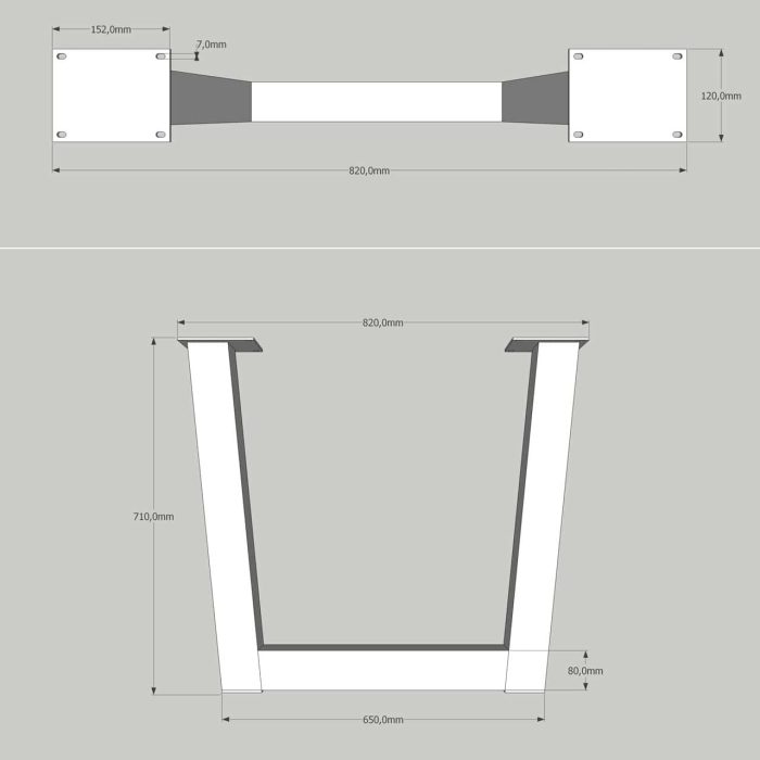 Bordsben Magna V Ritning Bordsben Magna V Ritning