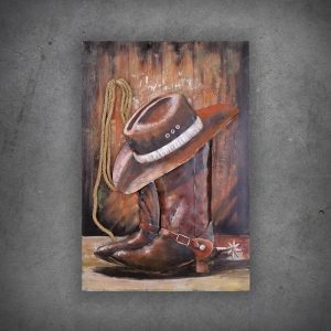 Metalltavla Cowboy Stövlar